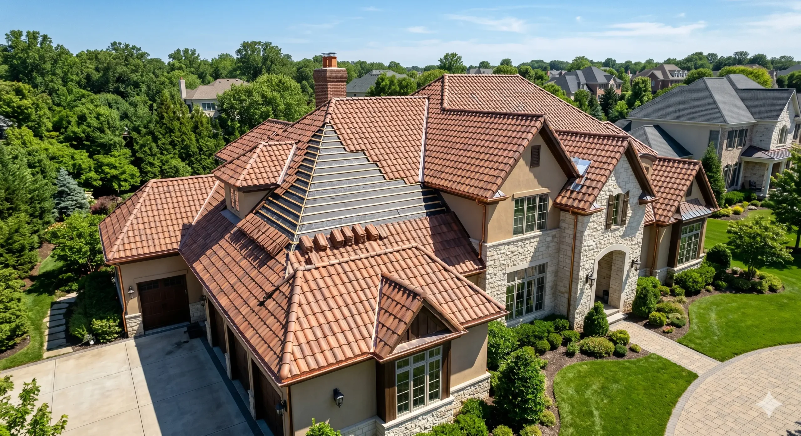 Tile roofing project
